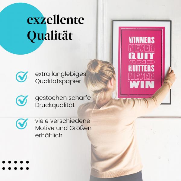 "Gewinner geben niemals auf!" - Wandbild, hochwertige Qualität & versch. Größen.