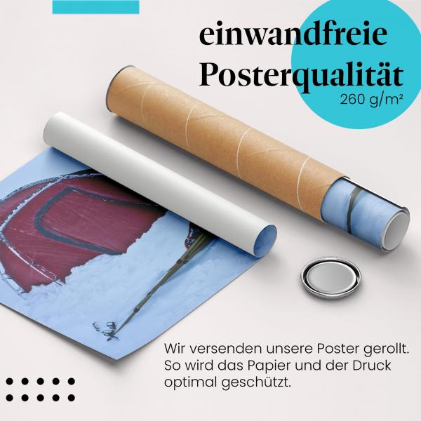 "Wintercamping": Gerolltes Poster - Zelt, Schnee.