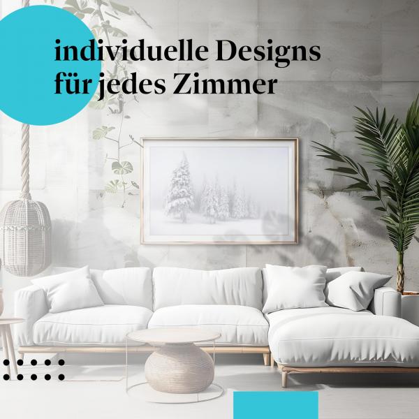Winterposter: "Mystischer Winterwald" - Tannenbäume & Nebel