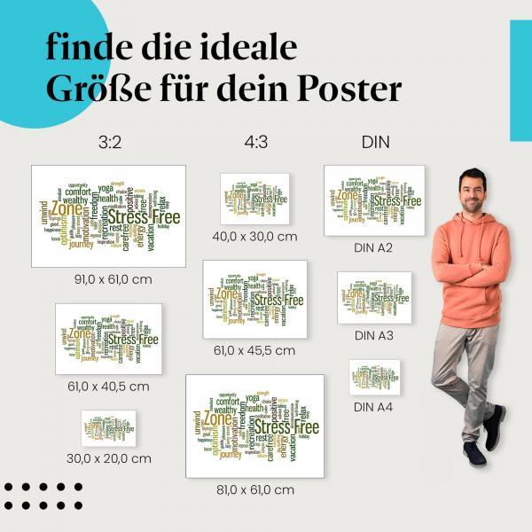 Finde Ruhe und Balance: "Stressfrei" Poster für mehr Wohlbefinden