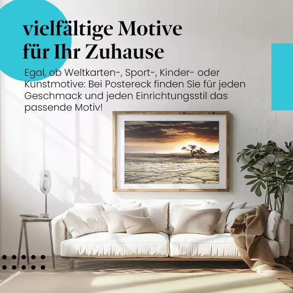 Einsamer Baum: Wüste & Sonnenuntergang | Postereck 1245 Einsamer Baum: Wüste & Sonnenuntergang | Postereck 1245