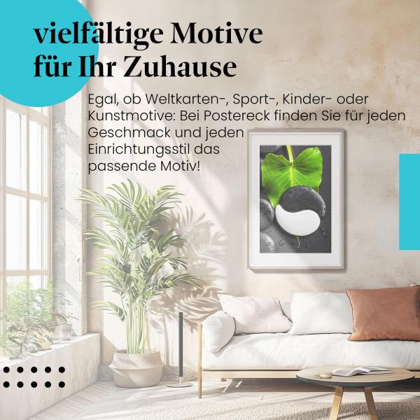 Dieses Leinwandbild mit dem Yin-und-Yang-Symbol ist ein Hingucker und versprüht fernöstliche Philosophie.