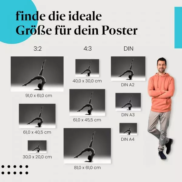 Eleganz im Yoga: Schwarz-Weiß-Fotografie | Postereck 0441 Eleganz im Yoga: Schwarz-Weiß-Fotografie | Postereck 0441