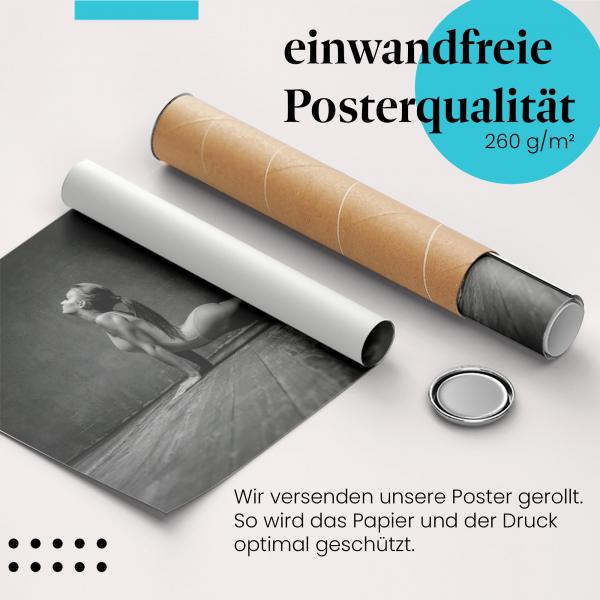 Gerolltes Poster "Yoga Übung", Frau, Fitness.