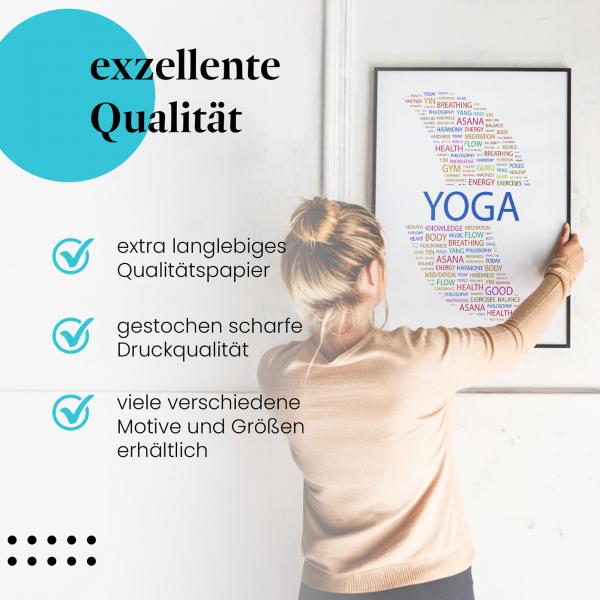 Dieses Leinwandbild ist ein Hingucker und versprüht die Philosophie des Yoga.