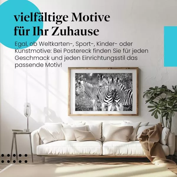 Freundschaft: Zebras in Schwarz-Weiß | Postereck 1556 Freundschaft: Zebras in Schwarz-Weiß | Postereck 1556