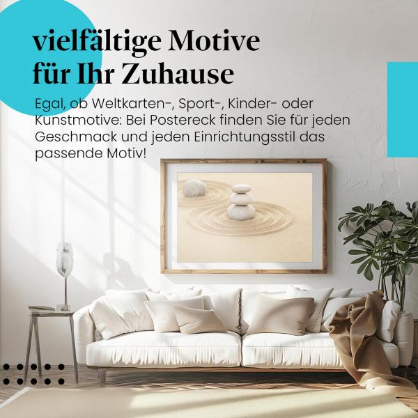 Dieses Leinwandbild bringt die Ruhe des Zen in Ihr Zuhause.