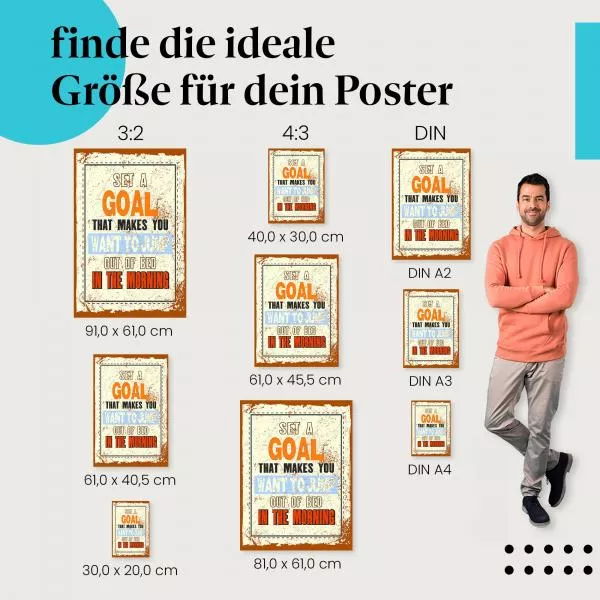 Motivation: "Ein Ziel, das dich morgens..." | Postereck 0897 Motivation: "Ein Ziel, das dich morgens..." | Postereck 0897