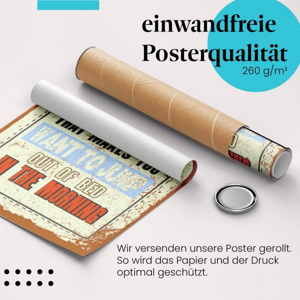 Gerolltes Poster "Ziele erreichen", Motivation.