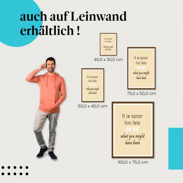 "Motivierendes Zitat" Leinwandbild. Finde die ideale Größe für dein Zuhause & setze Akzente mit Kunst!