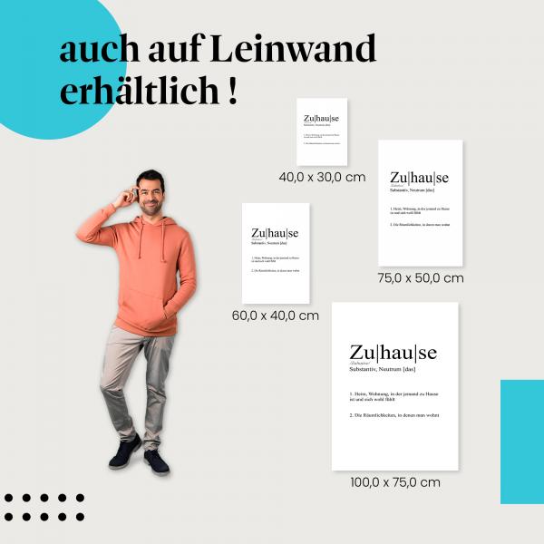Zuhause: Leinwandbild. Definition, Wohlfühlen.