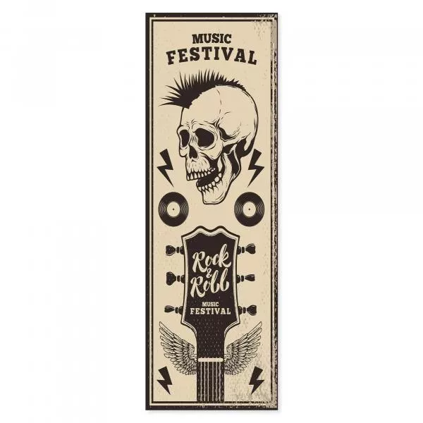 Rebellisch und laut! Dieses Vintage Poster mit Totenkopf und Schallplatten ist ein Muss für alle Punkrock-Fans. Rebellisch und laut! Dieses Vintage Poster mit Totenkopf und Schallplatten ist ein Muss für alle Punkrock-Fans.