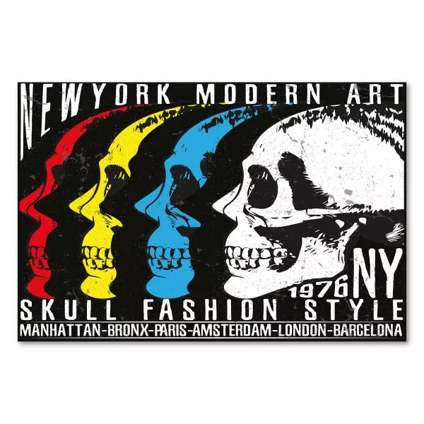 "New Yorker Modern Art Style" - Totenkopf in knalligen Farben. "New Yorker Modern Art Style" - Totenkopf in knalligen Farben.