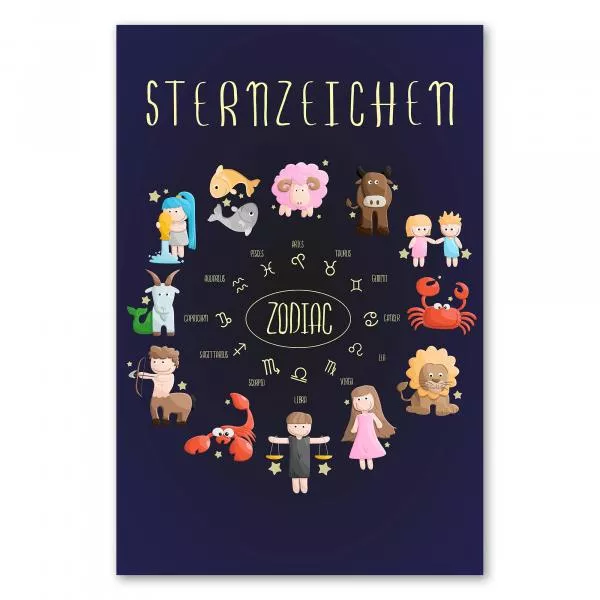 Alle 12 Sternzeichen als süße Figuren in einem Kreis - ein verspieltes Motiv für Groß und Klein. Alle 12 Sternzeichen als süße Figuren in einem Kreis - ein verspieltes Motiv für Groß und Klein.