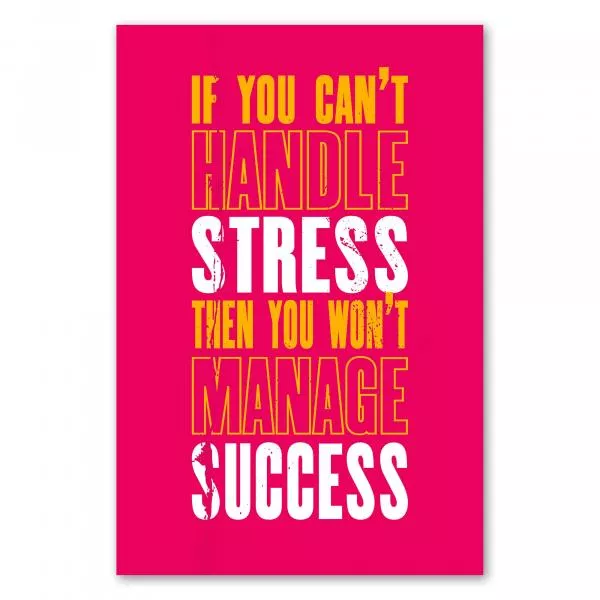 "If you can't handle stress, then you won't manage success" - Erfolg erfordert die Fähigkeit, mit Stress umzugehen. "If you can't handle stress, then you won't manage success" - Erfolg erfordert die Fähigkeit, mit Stress umzugehen.